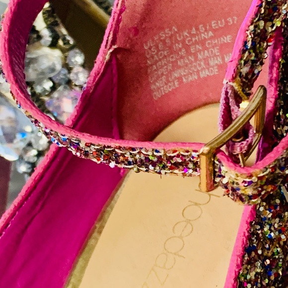 Bright pink Glitter & Glam Chunk Heels - Picture 2 of 2